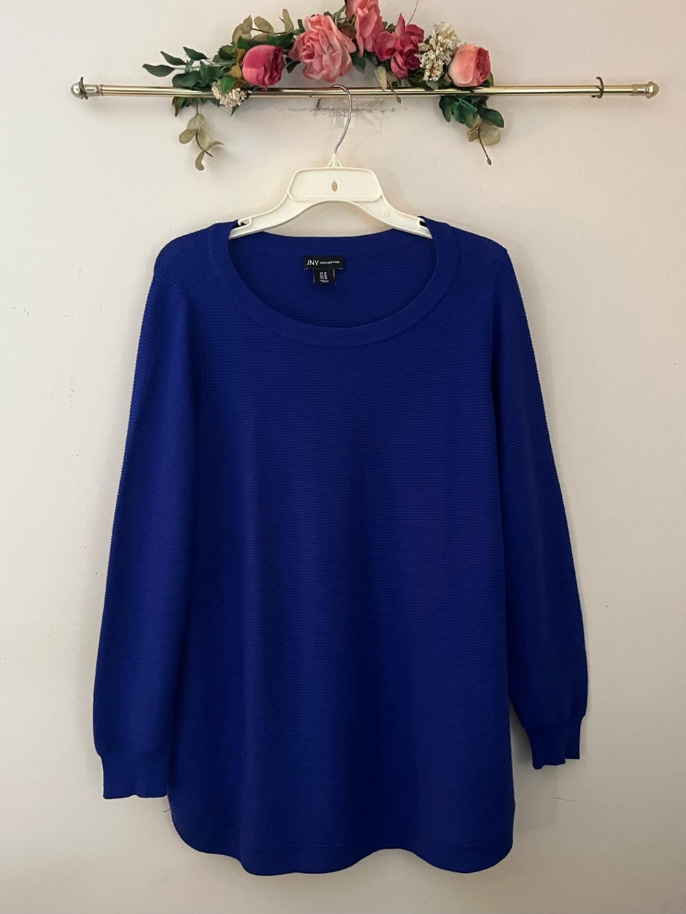 Jones New York Cobalt Blue Crewneck Sweater
